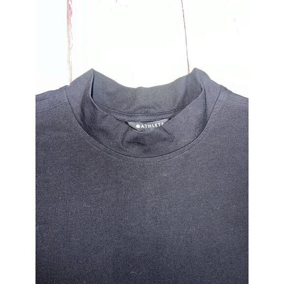 Athleta Shirt Women's Pullover Oversize Black Preppy Casual Mock Neck Size XL - Picture 3 of 8